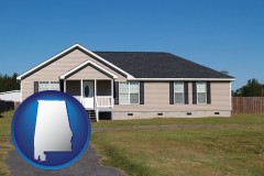 alabama map icon and a manufactured home