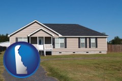 delaware map icon and a manufactured home