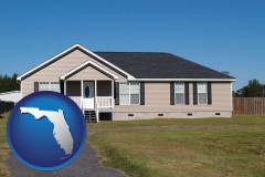 florida map icon and a manufactured home