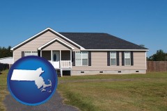 massachusetts map icon and a manufactured home
