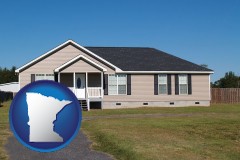minnesota map icon and a manufactured home