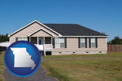 missouri map icon and a manufactured home