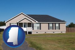 mississippi map icon and a manufactured home
