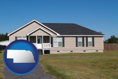 nebraska map icon and a manufactured home