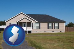 new-jersey map icon and a manufactured home