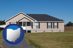 ohio map icon and a manufactured home