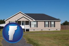 vermont map icon and a manufactured home