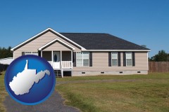 west-virginia map icon and a manufactured home